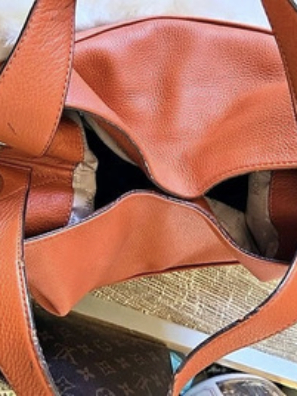Michael Kors Leather-Look Orange Hobo Bag - Picture 7 of 9